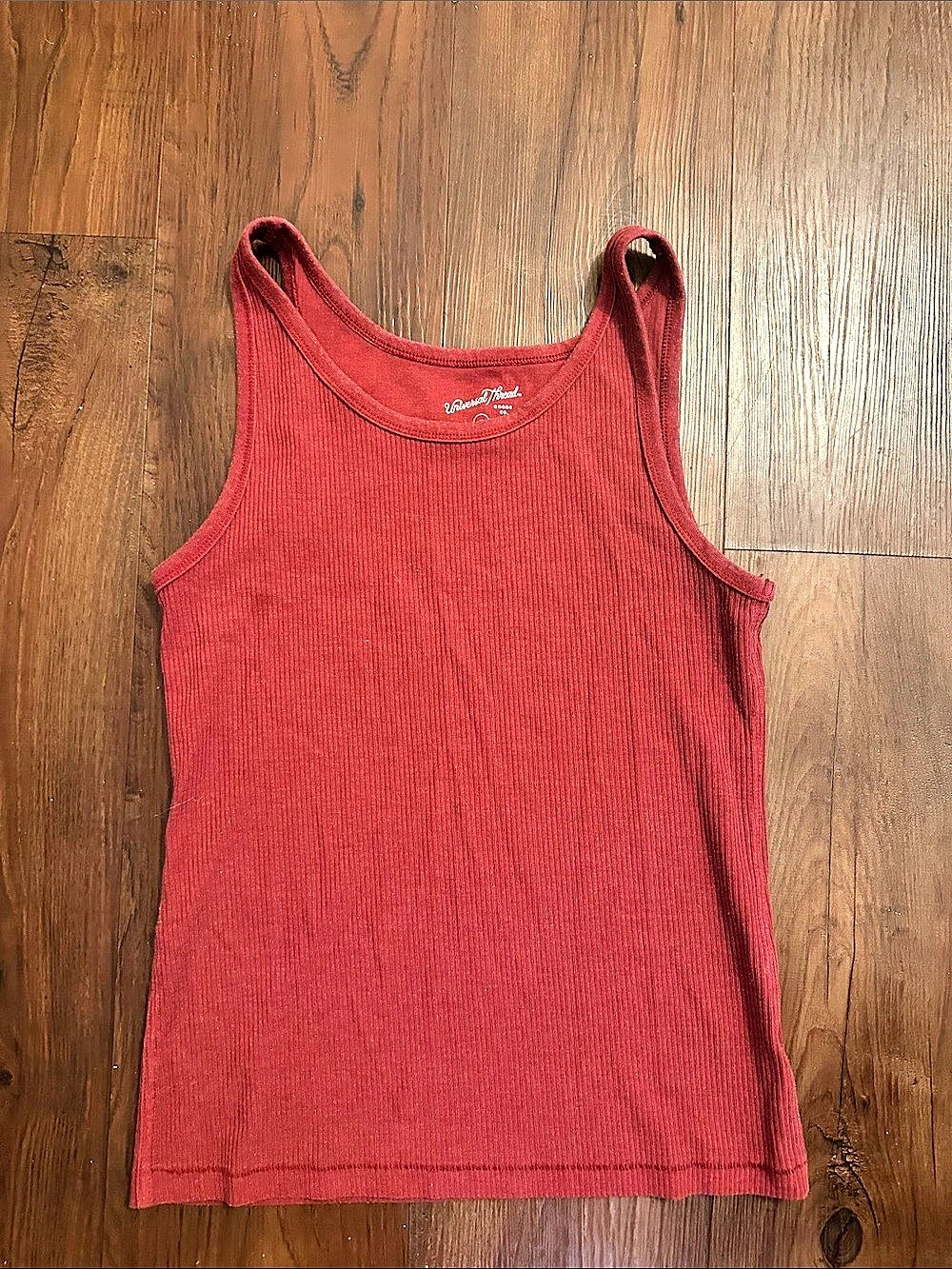 Universal Thread Ribbed Tank Top in Red Size Medium